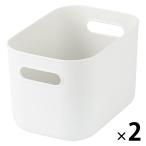 無印良品 収納 やわらかポリエチレンケース ハーフ 中 約幅18×奥行25.5×高さ16cm 1セット（2個）