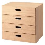 無印良品 スタッキングチェスト （引出し4段タイプ） オーク材突板 幅37×奥行28×高さ37cm 良品計画