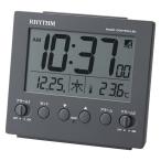 RHYTHM（リズム） フイットウェーブD236 ダークグレー 置時計 [電波 温度 カレンダー] 幅100×高さ91mm 1個