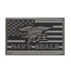 ベルクロワッペン 星条旗＆Navy SEALs ネイビーシールズ 黒灰 パッチ