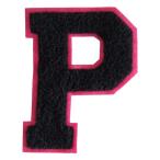 ワッペン P モコモコ 黒