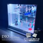 コレクションラック DIO ディオ 本体 ワイド ロータイプ 鍵付 幅90cm 奥行28cm 中型 背面ミラー付き