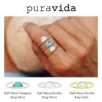 Pura Vida プラ ヴィダ リング Half Moon Turquoise Ring Silver Gold レディース メンズ