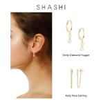 ピアス SHASHI Emily Diamond Huggie Kelly Pave Earring シャシ ゴールド アクセサリー プレゼント ギフト レディース 18K