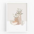 MICUSH | POTTERY AND FLOWERS - SPRING TABLE (AP152) | アートプリント/ポスター (50x70cm)   北欧