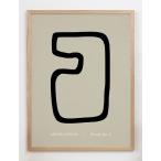 CARO CARO PRINTS | Abstract Black &amp; Beige Art Print (GMTC-3201) | アートプリント/アートポスター (30x40cm) 北欧 アブストラクト