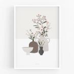 MICUSH | POTTERY AND FLOWERS PRINT (light gray) (AP129) | アートプリント/ポスター (50x70cm)   北欧