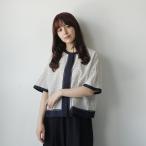 Pont de Chalons (ポンデシャロン) | パネルドットブラウス (エクリュxネイビー) | ドットブラウス 水玉 トップス ナチュラル カジュアル ゆったり 大人可愛い