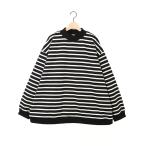 ショッピング均一セール 【SALE セール】amne (アンヌ) | BORDER gride fish mouth ( black / wedgwood ) | size 1 トップス シンプル ユニセックス ボーダー