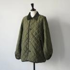 GYMPHLEX | NYM QUILT DOWN PUFF SLEEVE MIDDLE COAT (dull olive/black) size 14 | ジムフレックス キルティング ダウン