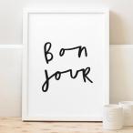 【SALE セール】OLD ENGLISH CO. | BONJOUR PRINT (BLACK/WHITE BACKGROUND) | A3 アートプリント/ポスター