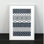【SALE セール】LES TEMPS MODERNES | TILES PRINT (navy blue) | A3 アートプリント/ポスター