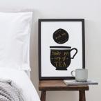 OLD ENGLISH CO. | MY CUP OF TEA PRINT (black and gold/white background) | A3 アートプリント/ポスター