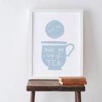 【  メール便送料無料 】OLD ENGLISH CO. | MY CUP OF TEA PRINT (storm/white background) | A4 アートプリント/ポスター