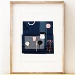SHAPE COLOUR PATTERN | Blue Still Life - contemporary still life art | A3 アートプリント/ポスター