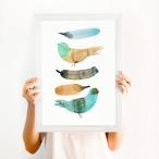 THE CLAY PLAY | BIRD AND FEATHER WALL ART (no.720) | A4 アートプリント/ポスター