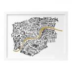 OLD ENGLISH CO. | MAP OF LONDON PRINT (black/white background) | A3 アートプリント/ポスター