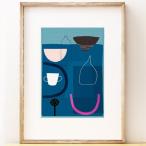 SHAPE COLOUR PATTERN | Modern 'Blue Still Life 2' art print | A3 アートプリント/ポスター