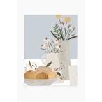 MICUSH | POTTERY AND FLOWERS (CLOSE UP) ART PRINT (light blue) (AP121) | アートプリント/ポスター (30x40cm)