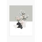 MICUSH | POTTERY AND FLOWERS PRINT (gray) | アートプリント/ポスター (30x40cm)