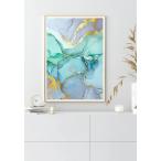 GLAM POSTERS | WATERCOLOR BLUE REAL GOLD POSTER | アートプリント/ポスター (30x40cm)【北欧 リビング インテリア 箔押し】