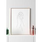 GLAM POSTERS | FEMININE HANDS LINE ART POSTER | アートプリント/ポスター (30x40cm)【北欧 リビング インテリア】