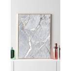 GLAM POSTERS | GREY MARBLE REAL SILVER POSTER | アートプリント/ポスター (50x70cm)【北欧 リビング インテリア 箔押し】