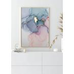 GLAM POSTERS | WATERCOLOR PINK MARBLE REAL ROSE GOLD POSTER | アートプリント/ポスター (50x70cm)【北欧 リビング 箔押し】