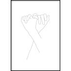 GLAM POSTERS | HOLDING HANDS LINE ART POSTER | アートプリント/ポスター (30x40cm)【北欧 リビング インテリア】