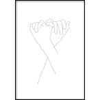 GLAM POSTERS | HOLDING HANDS LINE ART POSTER | アートプリント/ポスター (50x70cm)【北欧 リビング インテリア】