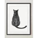 COLOR WATERCOLOR | Black Cat Art Print #1 | A2 アートプリント/アートポスター【北欧 シンプル かわいい 可愛い ねこ ネコ 猫】