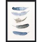 THE CLAY PLAY | WATERCOLOR BIRD FEATHERS (blue/black) (no.377) | A4 アートプリント/ポスター