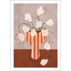 ショッピングポスター THE POSTER CLUB x Frankie Penwill | White Flowers in Striped Vase | 30x40cm アートポスター 北欧 デンマーク