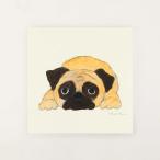 ショッピングアート作品 a good view | パグ | 30x30cm 北欧 アートポスター おしゃれ リビング 米津祐介