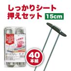 防草シート ピン 押さえ板付 しっかりシート押さえセット 15cm 40本セット シルバー  日本マタイ | 送料無料
