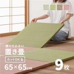 畳 置き畳 ユニット畳 い草 65cm 65×65×2.5cm 縁無し 同色9枚セット 2.5畳 たたみ 正方形 DIY カット可能 おしゃれ かわいい 小さめ 軽い 軽量 琉球畳風 湊川