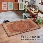 ショッピング玄関マット 玄関マット 室内 50×80cm 花柄 メダリオン柄 絨毯柄 高級感 おしゃれ 洗える 室内 トロワ ターコイズ プリシア パレス 特別送料無料