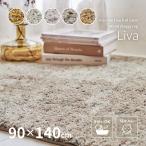 ラグ マット カーペット 洗える シャギーラグ 1畳 90×140cm おしゃれ ホットカーペットカバー 滑り止め付き シンプル リーヴァ