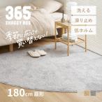 シャギーラグ マット カーペット 180cm 扇形 洗える 洗濯機で洗える 低ホルム ホットカーペットカバー 無地 おしゃれ かわいい 365 サンロクゴ