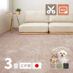 ラグ カーペット 3畳 3帖 江戸間 176×261cm 日本製 カットできる ホットカーペットカバー ペット カットパイル 絨毯 シンプル ラウム