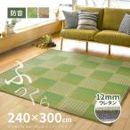 ラグ カーペット い草 6畳弱 240×300cm たたみ 折りたためる ふっくら 防音 厚手 クレパス 裏貼有 12mm ウレタン入り