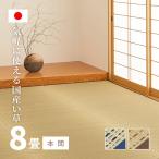 ショッピングい草 カーペット い草 8畳 8帖 382×382cm 畳の上に敷くもの 日本製 花ござ いぐさ ベージュ ブルー 本間 関西間 京間 六三間 63間 上敷き清涼