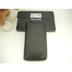 プラダ ロングウォレット メタルロゴ サフィアーノ黒 ラウンドジップ長財布 新品@230A 2