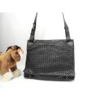  Bottega Veneta сумка "почтальонка" сетка кожа чёрный Cross корпус мужской прекрасный товар @ 242