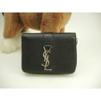 サンローラン スモールジップウォレット YSL レザー黒 コンパクト財布 美品@ 85