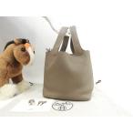 エルメス ピコタンロックPM トリヨンクレマンス エトープ ハンドバッグ シルバー金具 極美品@□J