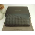 ボッテガヴェネタ ロングウォレット 中イントレチャート レザー焦茶黒 ジップ長財布 極美品@S02426320Q