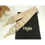 フェンディ ストラップユー FFモチーフ 灰ピンク ロングショルダーストラップ 斜め掛用 極美品@ 24