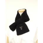 ルイヴィトン マフラー オンリ LVミニコンフィ ウール黒 ネックウォーマー 美品@MY4264