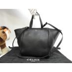 ショッピングセリーヌ セリーヌ フォールドカバ スモール レザー黒 s付ミニトートバッグ ポシェット 極美品@U-SL-0221